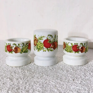 Vintage Spice Of Life 2X Egg Cups And Salt  Shaker